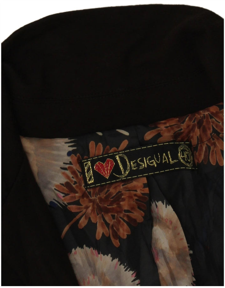 Desigual Dame 1-knaps blazerjakke EU 40 Medium Black Floral