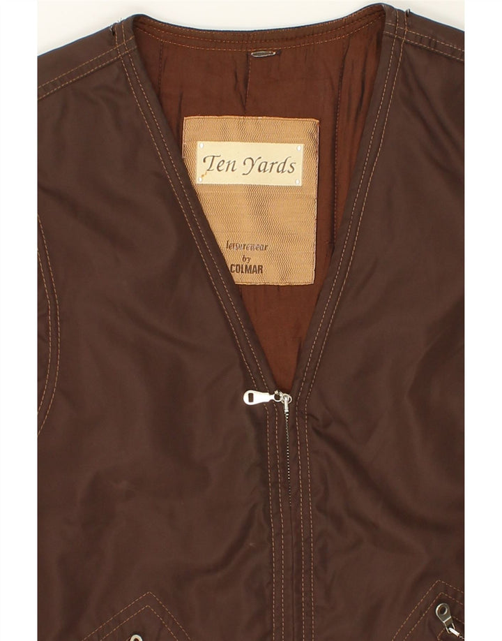 COLMAR Mens Gilet UK 38 Medium Brown Vintage Colmar and Second-Hand Colmar from Messina Hembry 