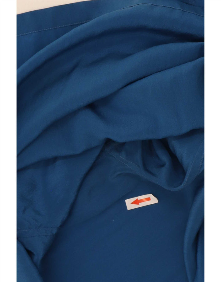 Vintage Dame Kortærmet Pullover Shirt UK 16 Large Blue
