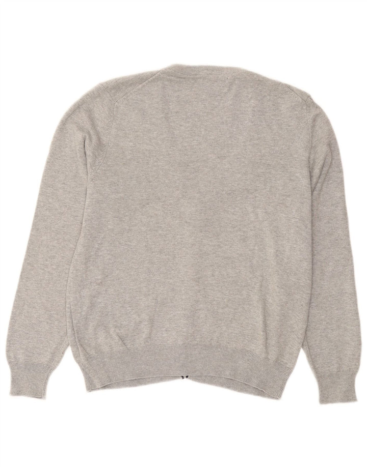 Kappa herre cardigan sweater lille grå flækket bomuld