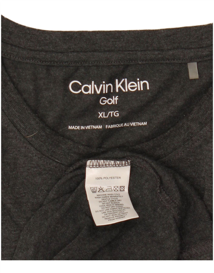 Calvin Klein Herre T-Shirt Top XL Grå Polyester