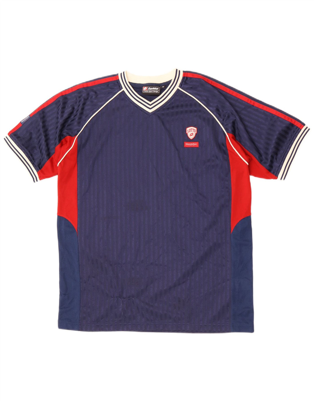 Lotto Herre T-Shirt Top Medium Marineblå Colourblock Polyester