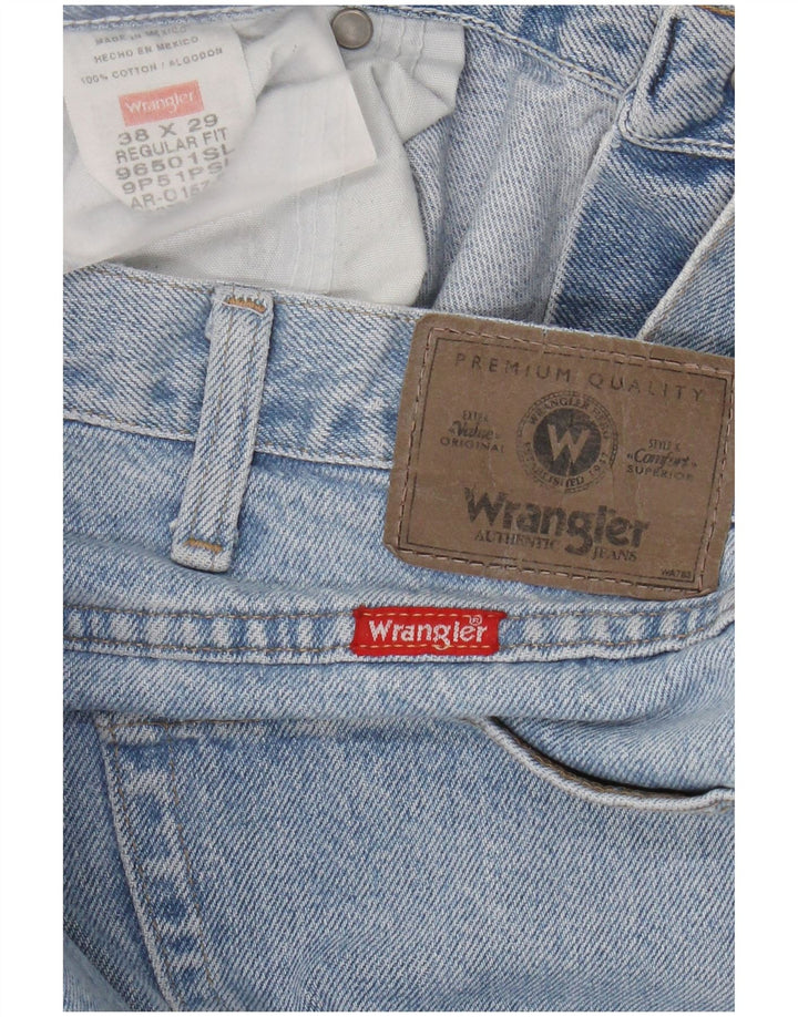 Wrangler Herre Regular Fit Straight Jeans W38 L29 Blå Bomuld