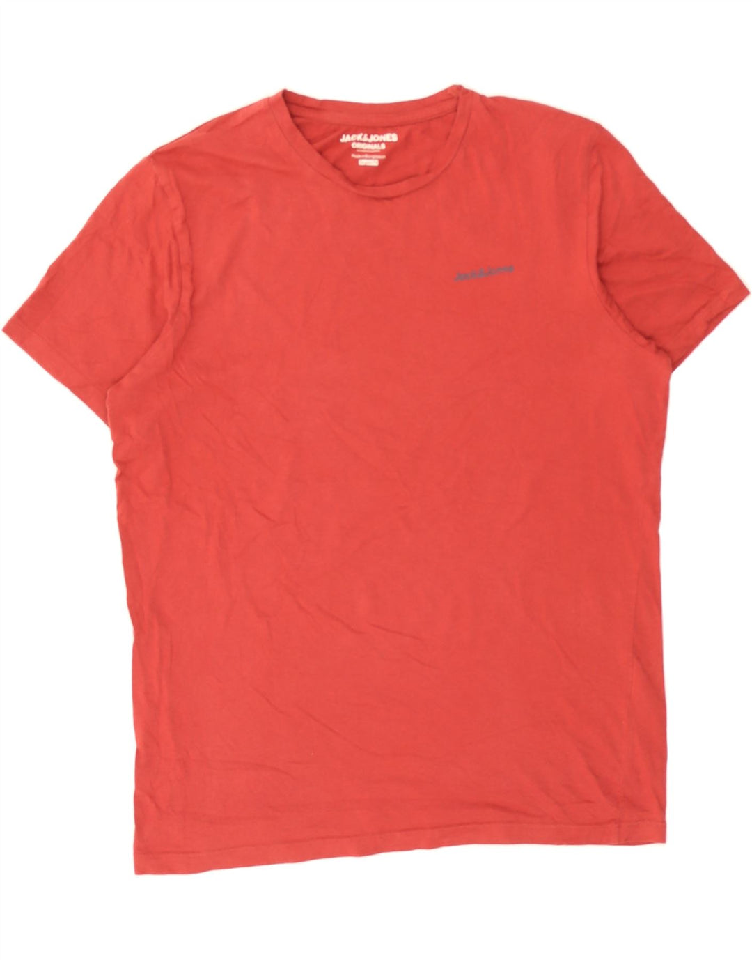 JACK & JONES Mens Regular Fit T-Shirt Top Large Red Cotton Vintage Jack & Jones and Second-Hand Jack & Jones from Messina Hembry 