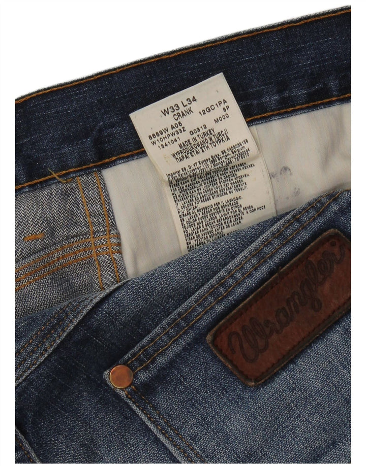 WRANGLER Herre Crank Straight Jeans W33 L34 Blå Bomuld