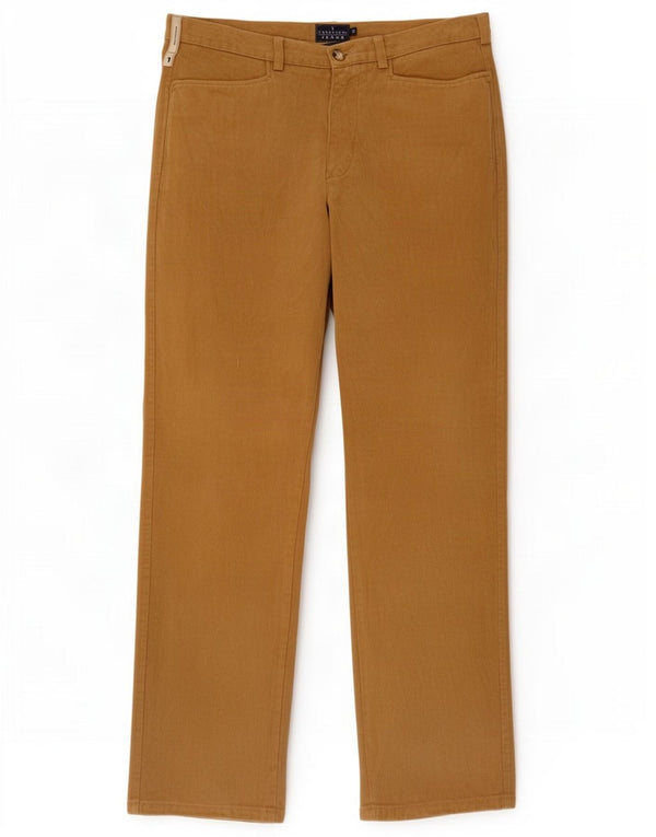 Trussardi Mens Straight Casual Trousers IT 52 XL W38 L34 Brown Cotton