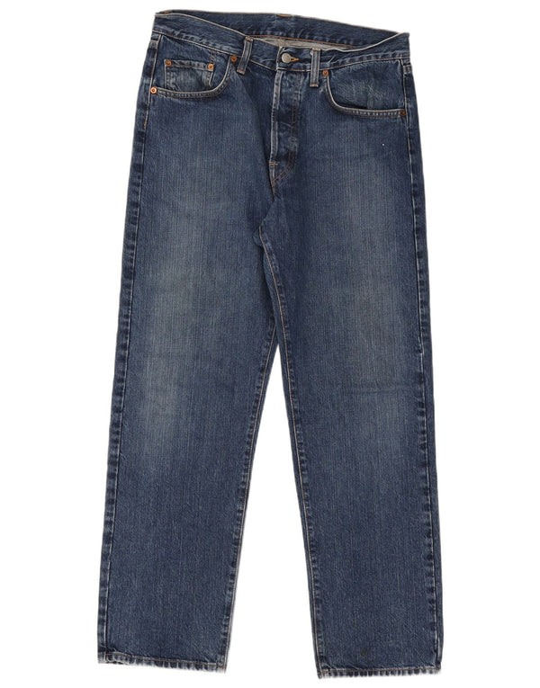Replay Herre Straight Jeans W34 L30 Blå Bomuld
