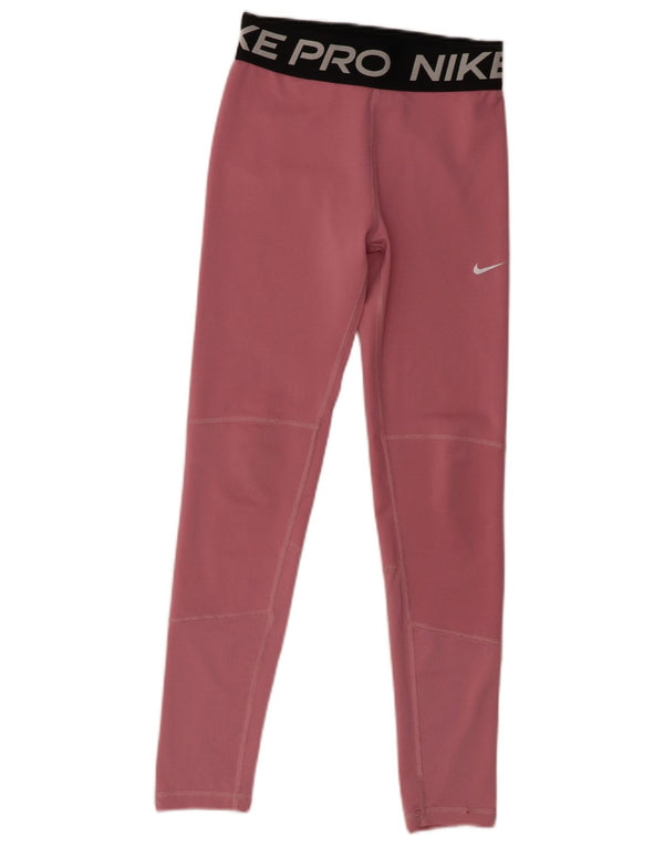 Nike piger Dri Fit grafiske leggings 12-13 år Large Pink Polyester