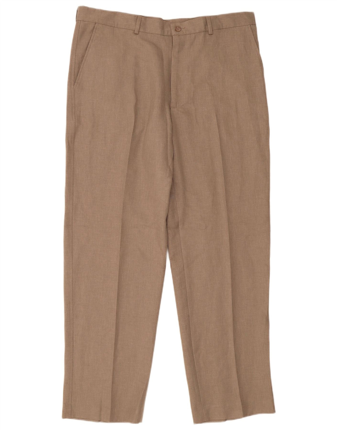 Farah Lige Chinobukser til mænd W38 L31 Beige Polyester