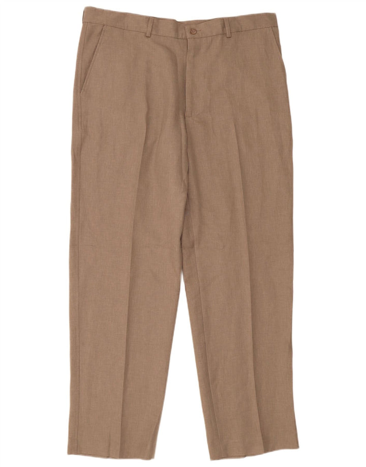 Farah Lige Chinobukser til mænd W38 L31 Beige Polyester