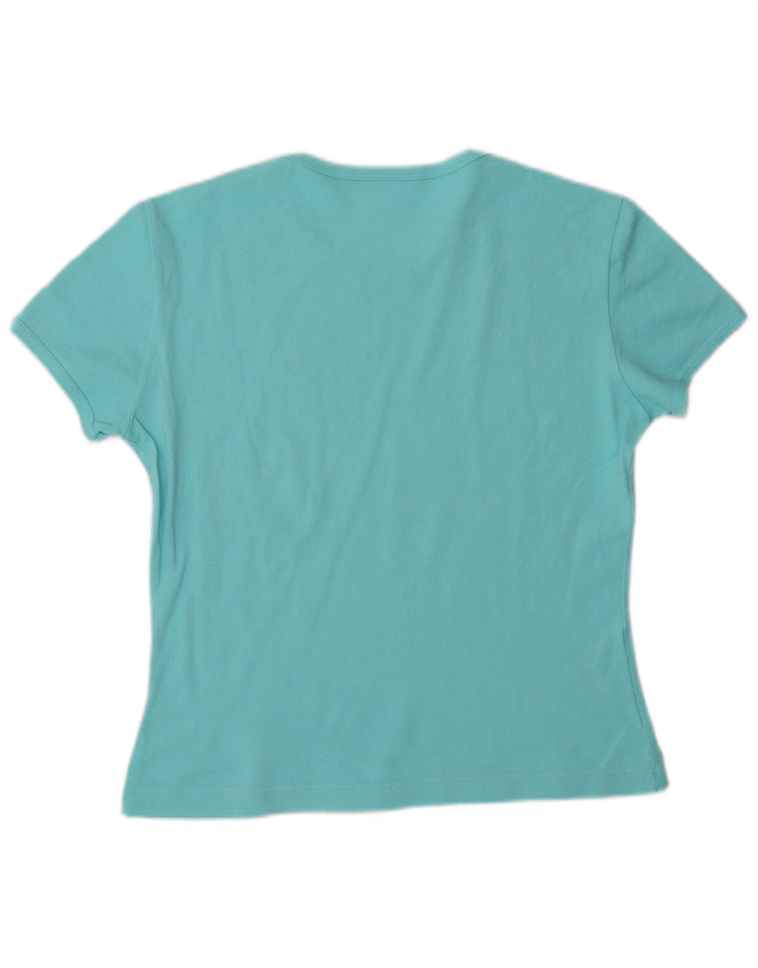 LACOSTE Womens T-Shirt Top Size 42 Large Turquoise Cotton