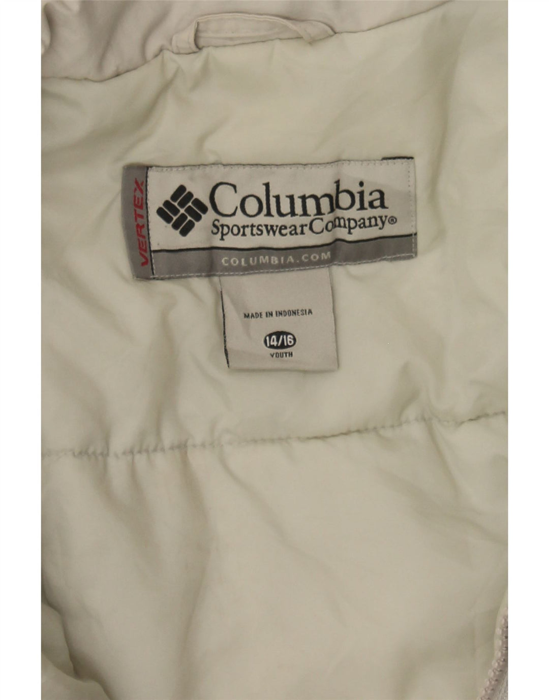 COLUMBIA Boys Hooded Windbreaker Jacket 14-15 Years  White Colourblock Vintage Columbia and Second-Hand Columbia from Messina Hembry 