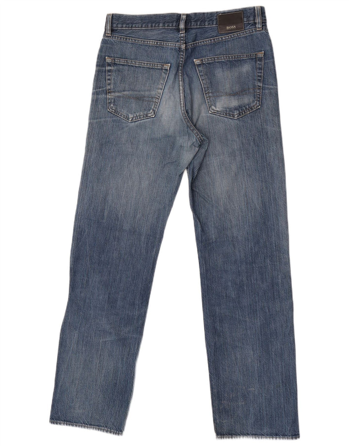 Hugo Boss Straight Jeans til mænd W33 L32 blå bomuld