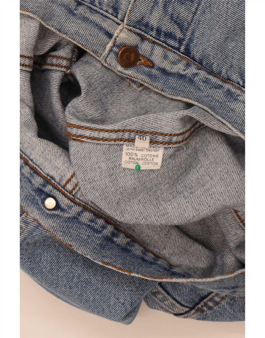 Benetton Herre denimjakke IT 46 Lille Blå Bomuld