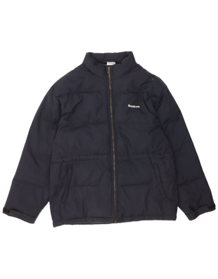 Reebok Dame Oversized Polstret Jakke UK 16 Large Navy Blue Polyester