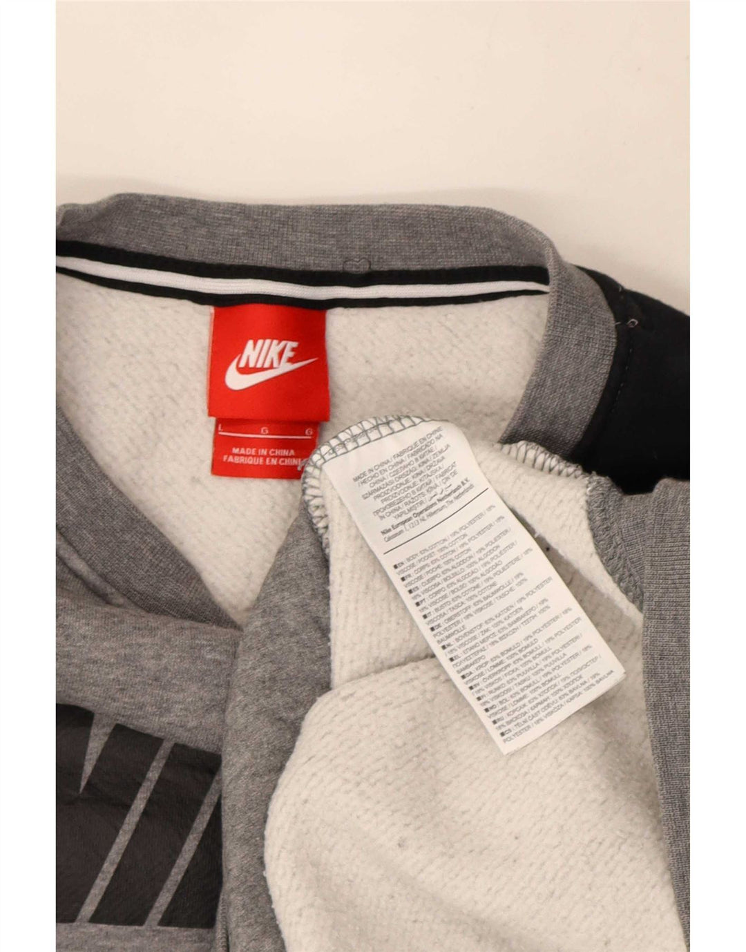 Nike grafisk sweatshirt til mænd, stor grå farveblok