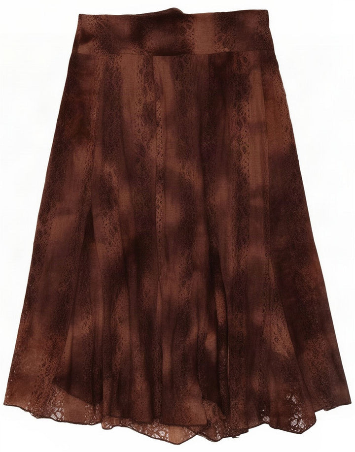 Per Una Dame Midi Nederdel UK 14 Large W32 Brun Polyester