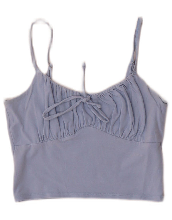 Hollister Dame Crop Cami Top UK 12 Medium Blue
