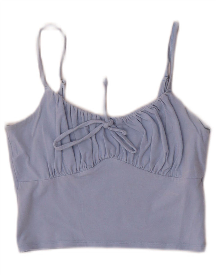 Hollister Dame Crop Cami Top UK 12 Medium Blue