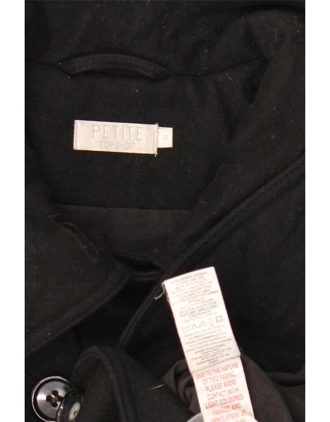 Topshop Dame Trench Coat UK 6 XS Sort Uld