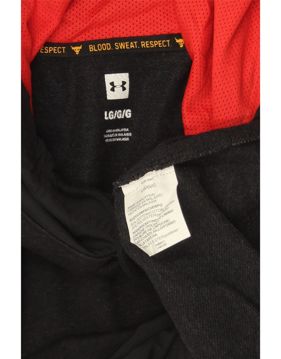 Under Armour Grafisk hættetrøje til mænd, stor sort bomuld