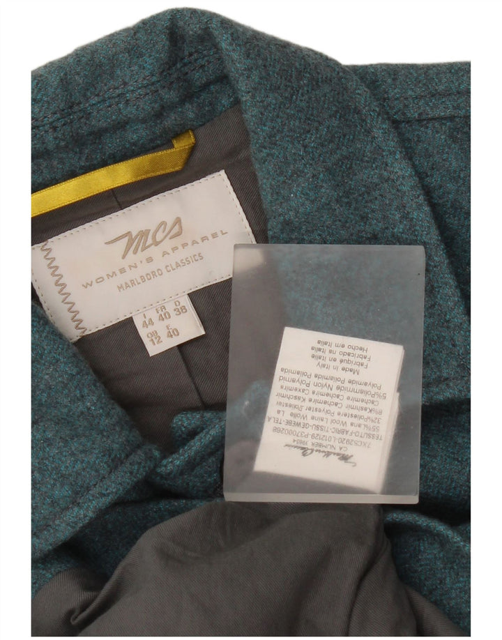 Marlboro Classics Kvinder Utility Jacket UK 12 Medium Blue Wool