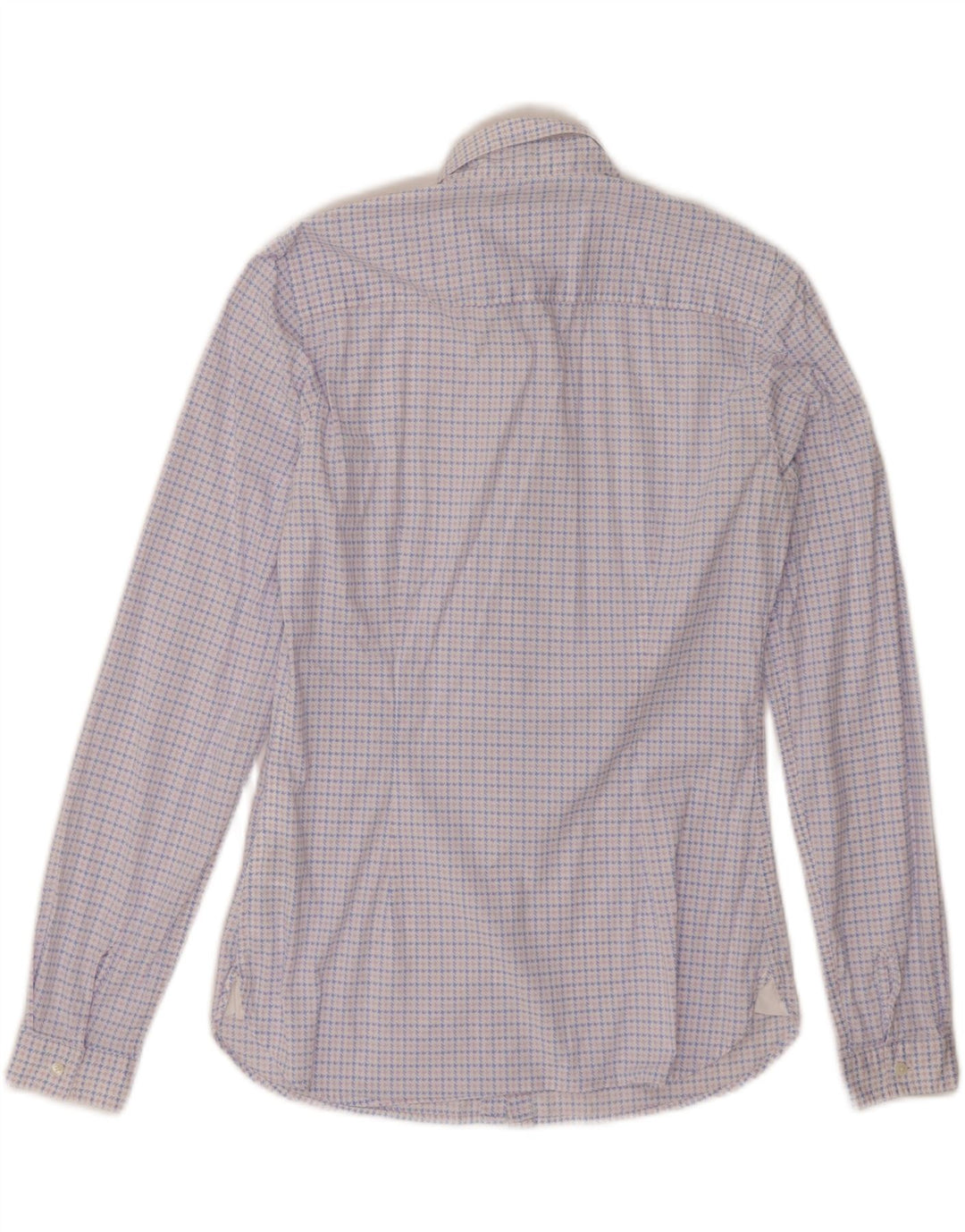 TOMMY HILFIGER Figursyet skjorte til kvinder US 4 Small Blue Houndstooth Bomuld