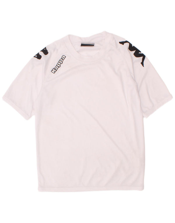 Kappa Boys Grafisk T-Shirt Top 9-10 År Hvid Polyester