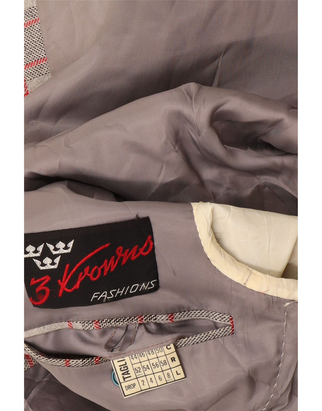 Vintage herre 2-knaps blazerjakke IT 52 XL Grå ternet