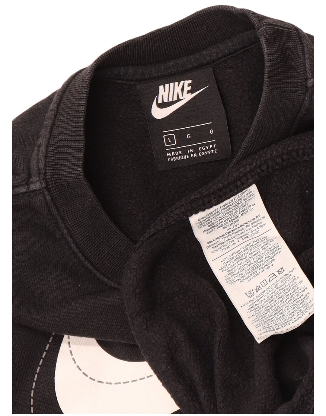 Nike grafisk sweatshirt til mænd, stor sort bomuld