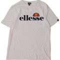 Ellesse Dame Grafisk T-Shirt Top UK 14 Medium Hvid Bomuld
