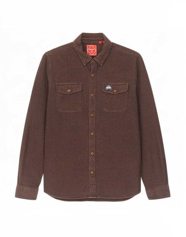 Superdry Flanelskjorte til mænd Stor brun bomuld