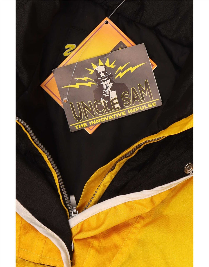 Uncle Sam Womens oversize polstret jakke UK 10 Small Yellow Colourblock