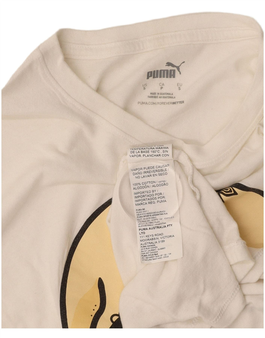 PUMA Grafisk T-shirt top til mænd, lille råhvid bomuld