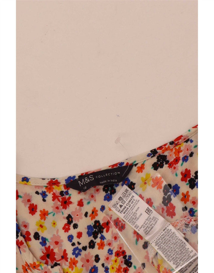 Marks & Spencer damebluse med 3/4 ærmer UK 18 XL Flerfarvet