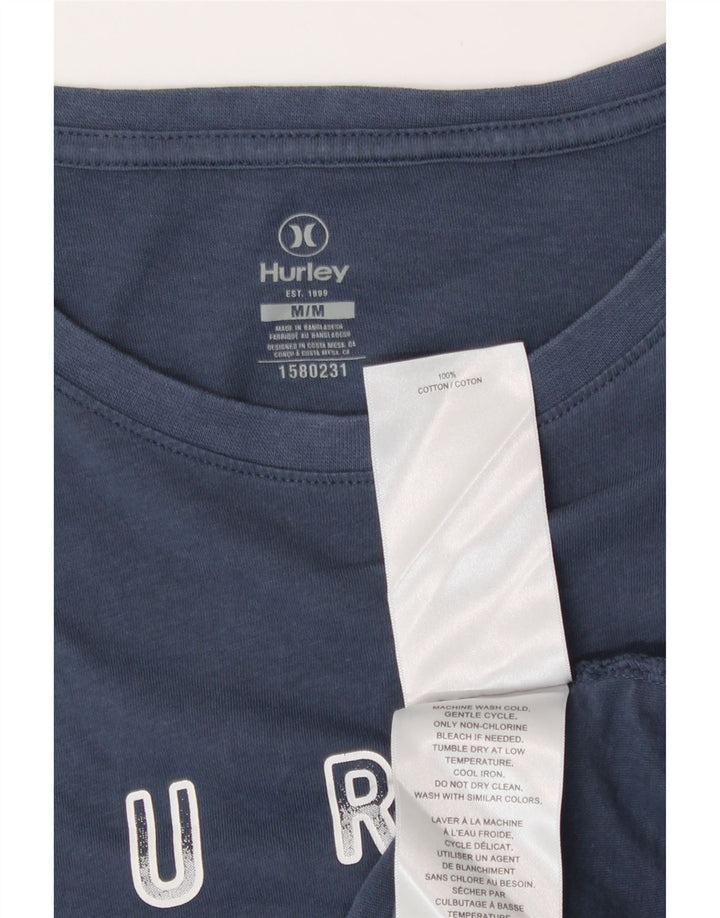 Hurley Herre grafisk T-shirt Top Medium Marineblå Bomuld