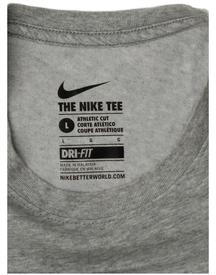 Nike Herre Athletic Fit Grafisk T-Shirt Top Stor Grå Flecked