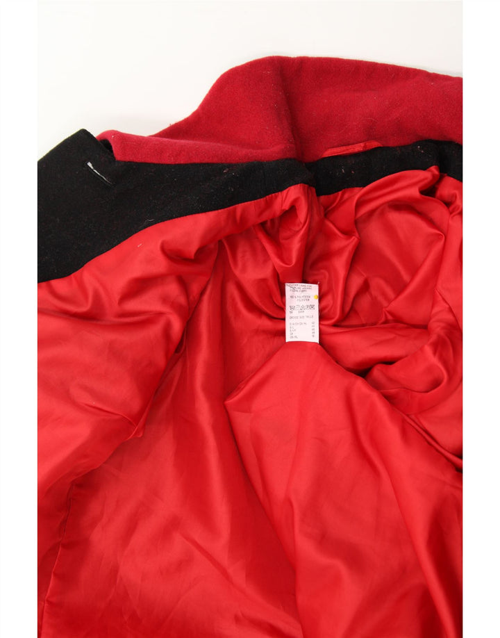 VINTAGE Womens Overcoat UK 16 Large Red Colourblock Wool Vintage Vintage and Second-Hand Vintage from Messina Hembry 