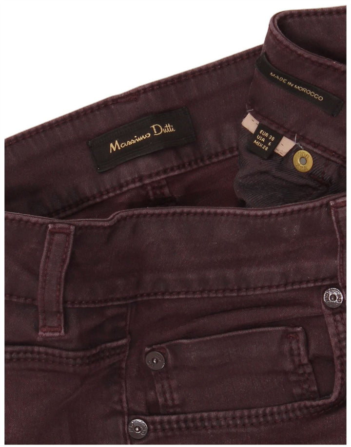 Massimo Dutti Dame Skinny Jeans EU 38 Small W28 L30 Burgundy