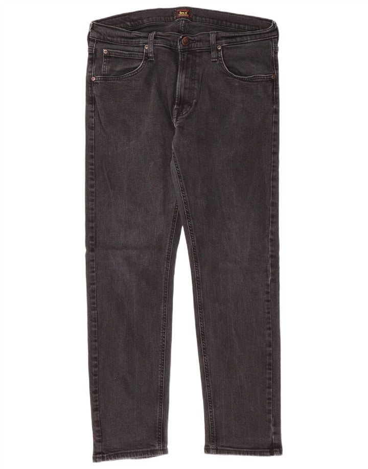 LEE Mens Daren Zip Fly Straight Jeans W34 L29 Black Cotton