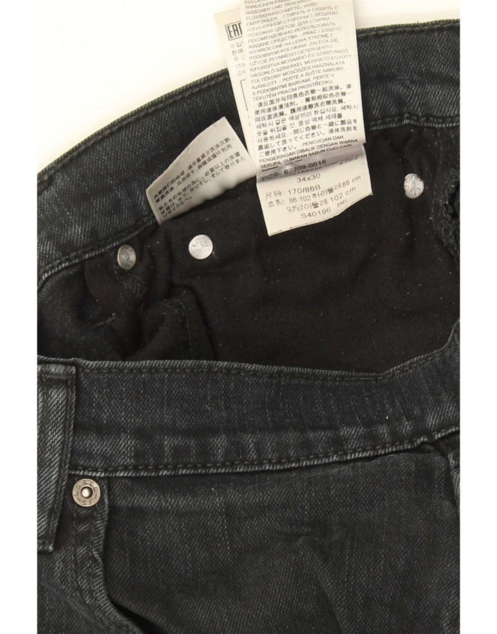 Levi's Slim Jeans til mænd W34 L30 sort bomuld