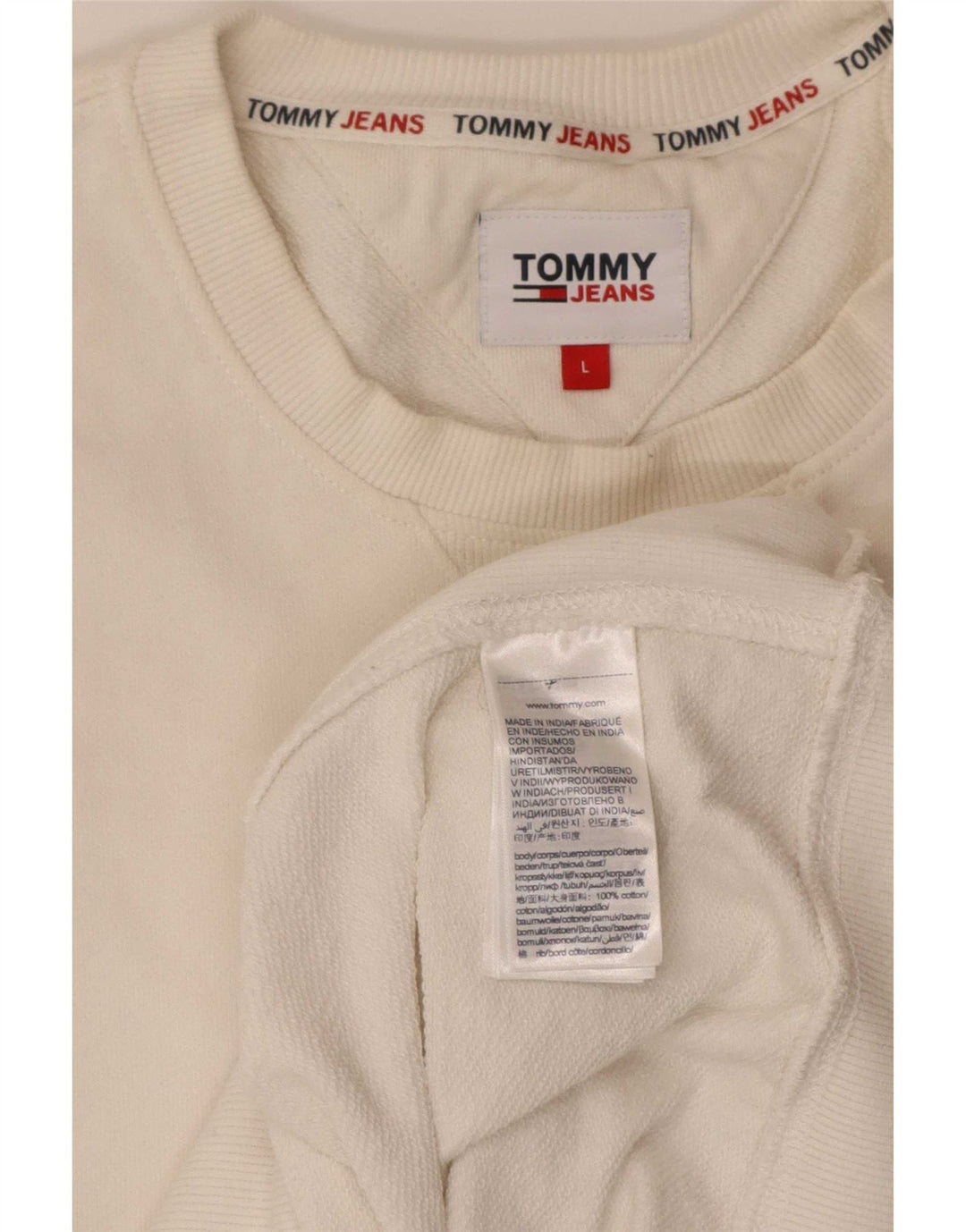 Tommy Hilfiger Herre Grafisk Regular Fit Sweatshirt Jumper Large White