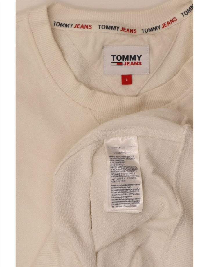 Tommy Hilfiger Herre Grafisk Regular Fit Sweatshirt Jumper Large White