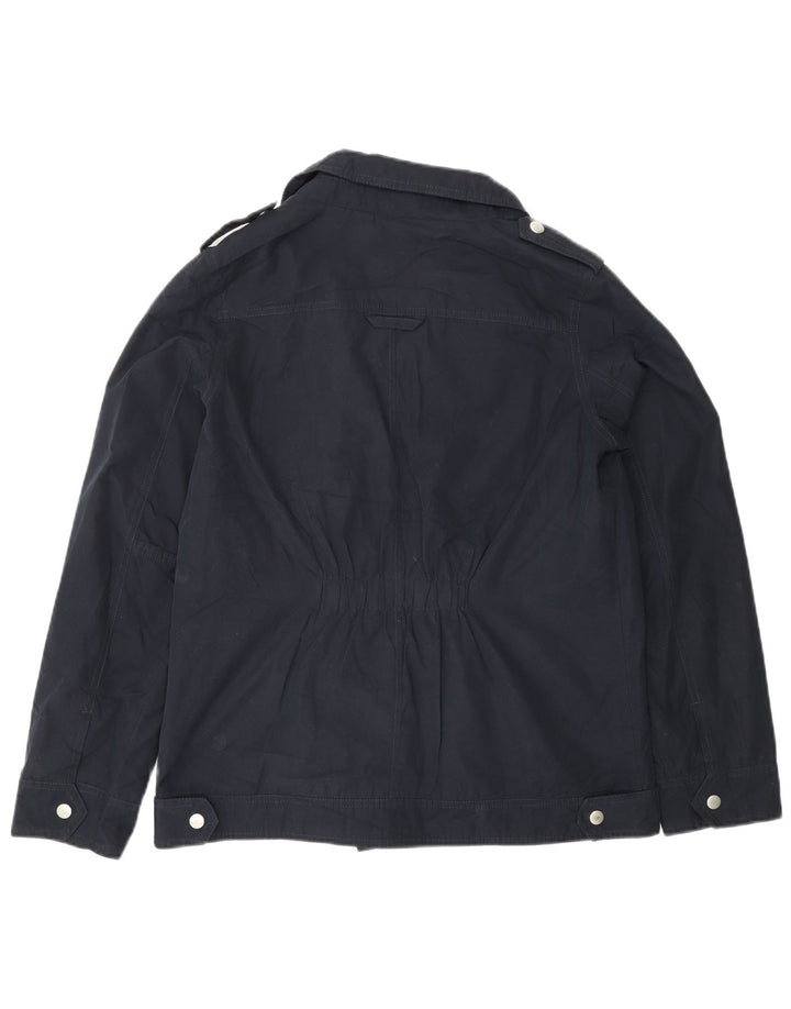 Oasis Dame Oversized Military Jacket UK 10 Small Navy Blue Polyester