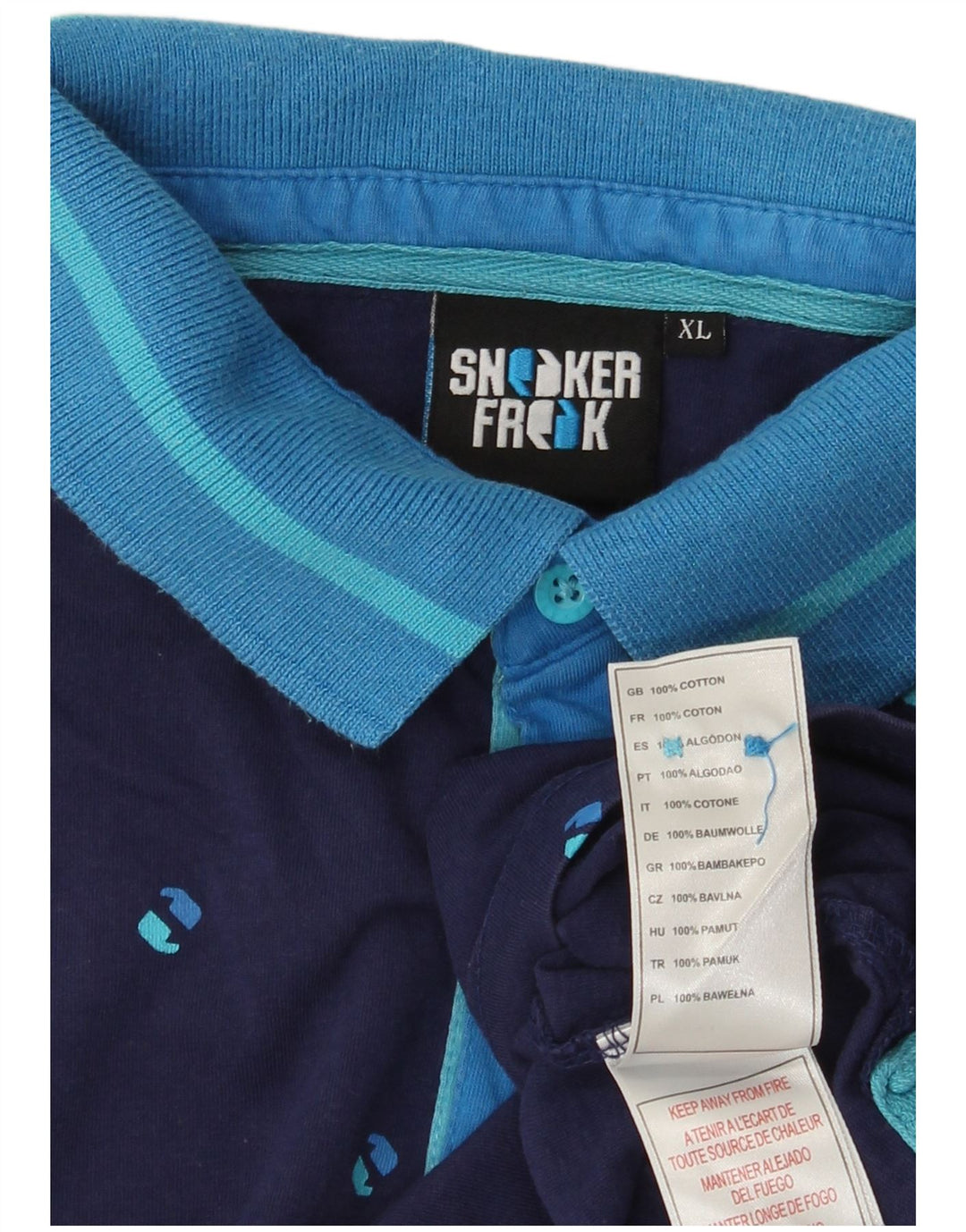 Sneaker Freak Herre poloshirt XL Marineblå plettet bomuld