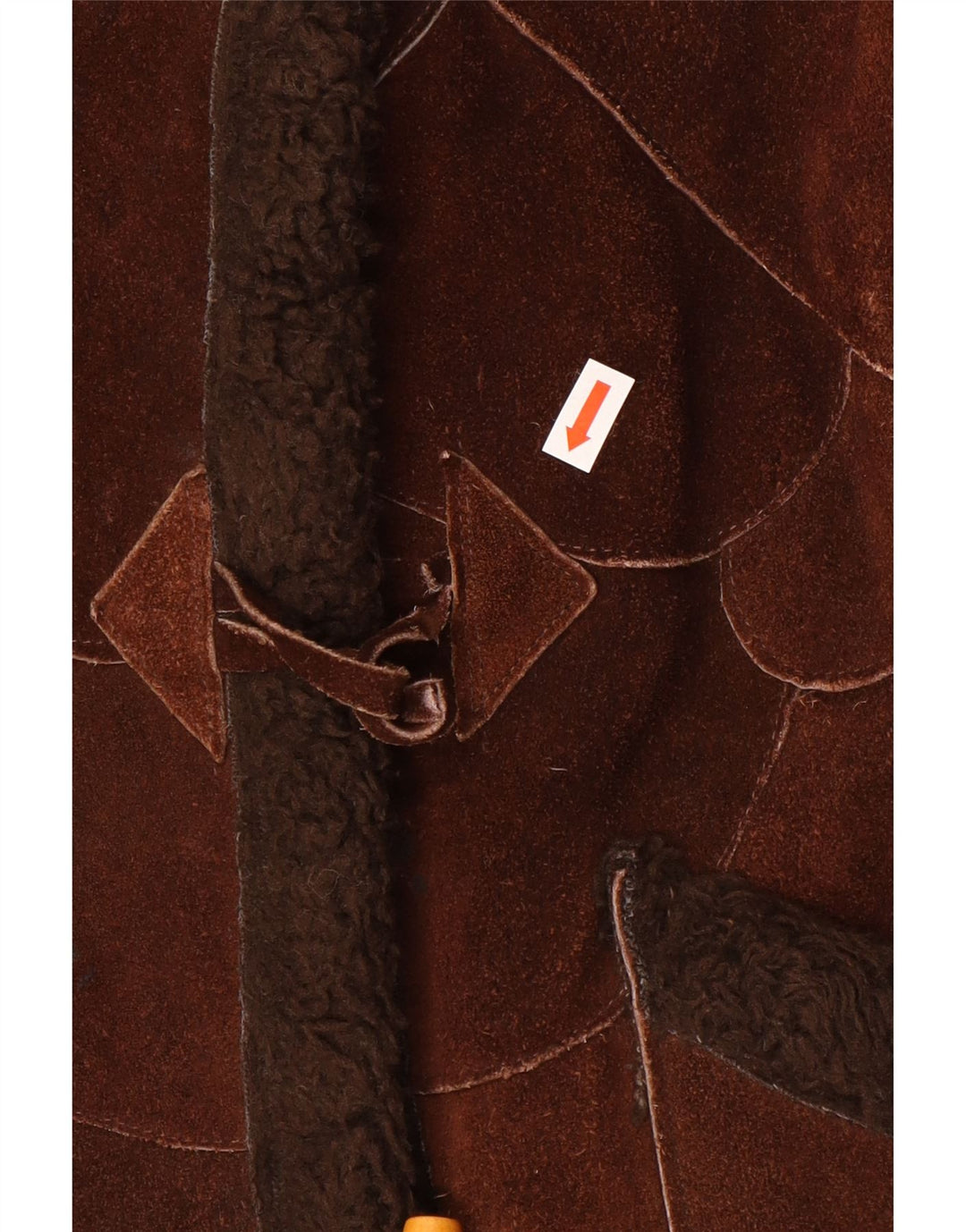 VINTAGE Shearling-jakke til kvinder UK 14 Medium Brun
