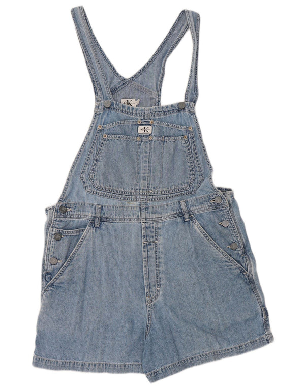Calvin Klein Dame Dungarees Denim Shorts UK 16 Large W34 Blue