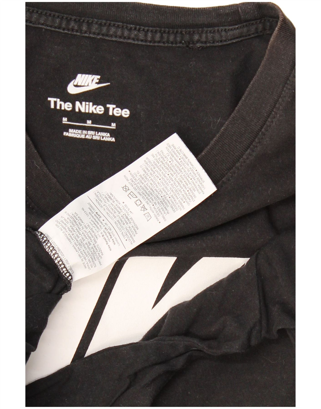 NIKE Grafisk T-shirt top mellem sort bomuld til mænd
