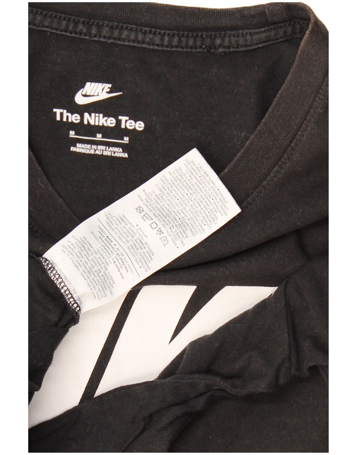 NIKE Grafisk T-shirt top mellem sort bomuld til mænd