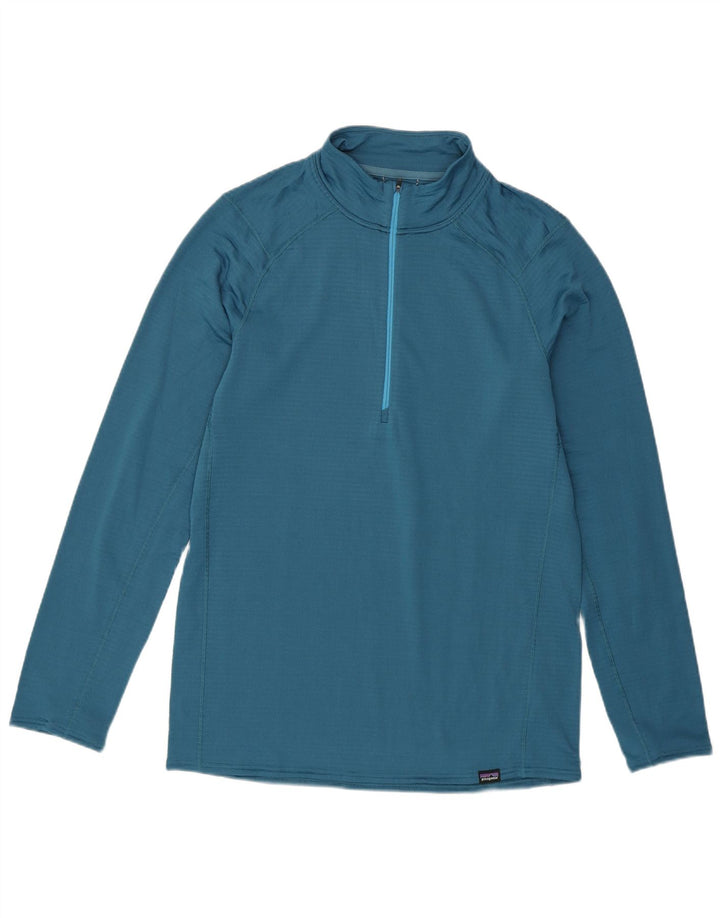 Patagonia Herre Dri Fit Zip Neck Pullover Træningsdragt Top Medium Blue